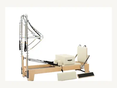 XFL02 maple Pilates reformer with half tower